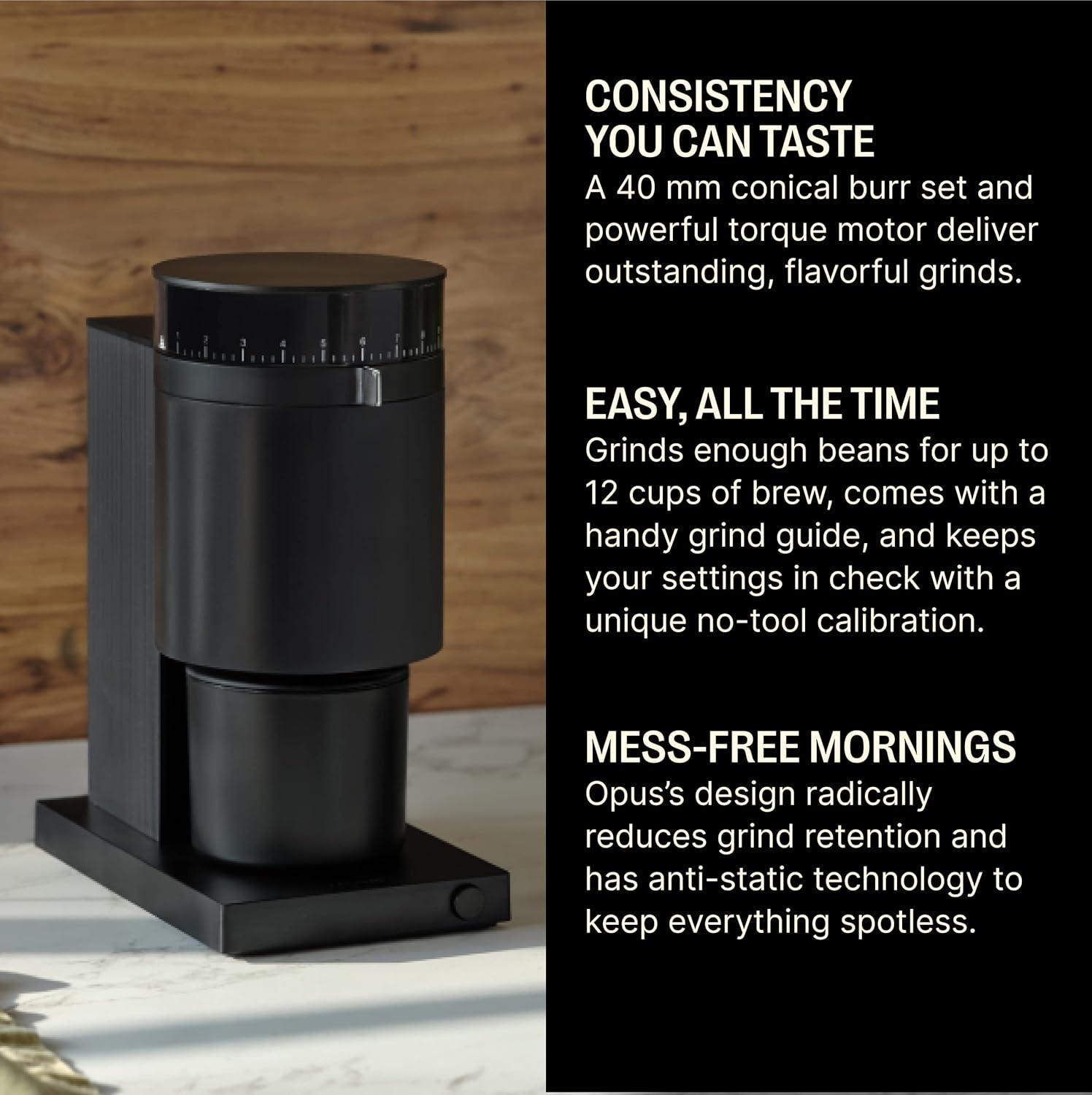 Fellow Opus Conical Burr Grinder Matte Black