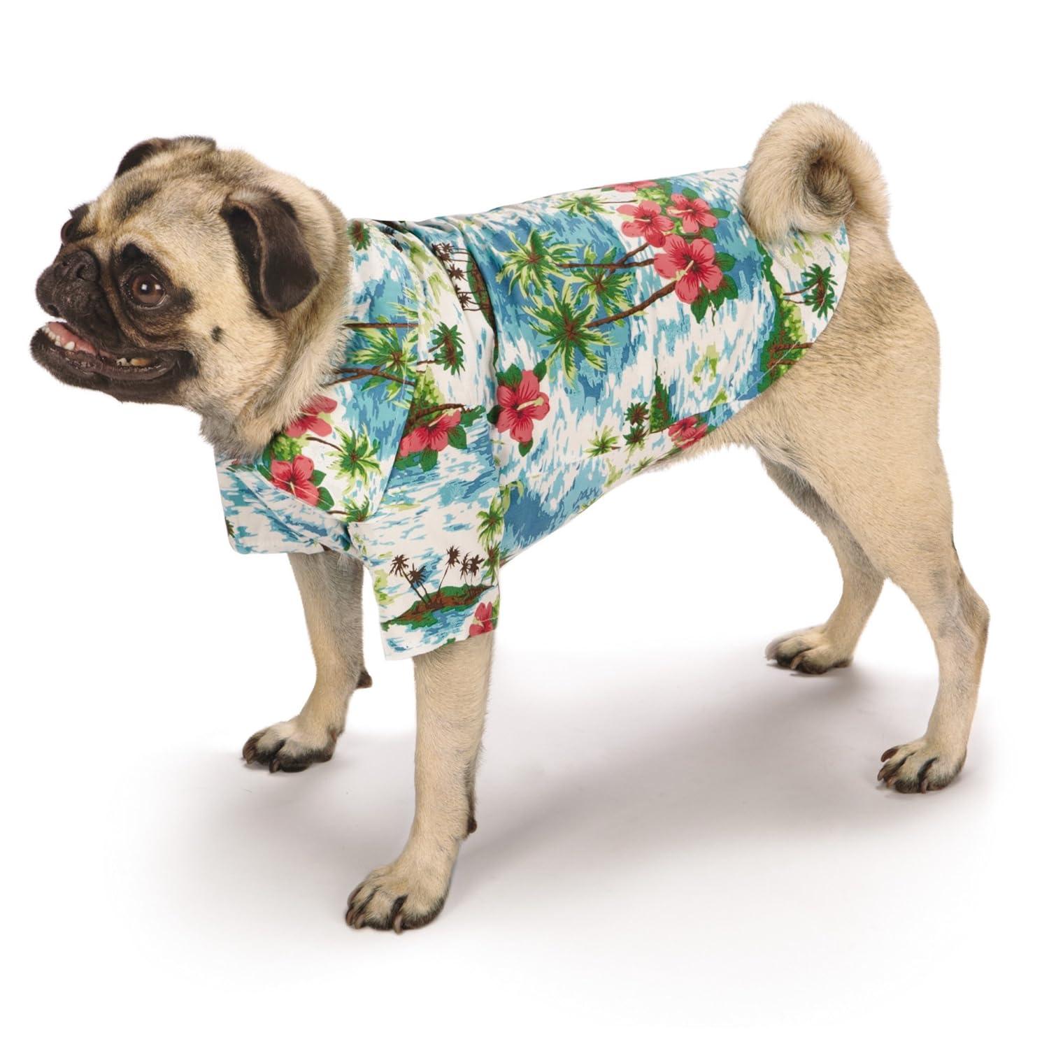 Casual Canine Pet Supplies Camp pet shirts, Blue, Small Medium US