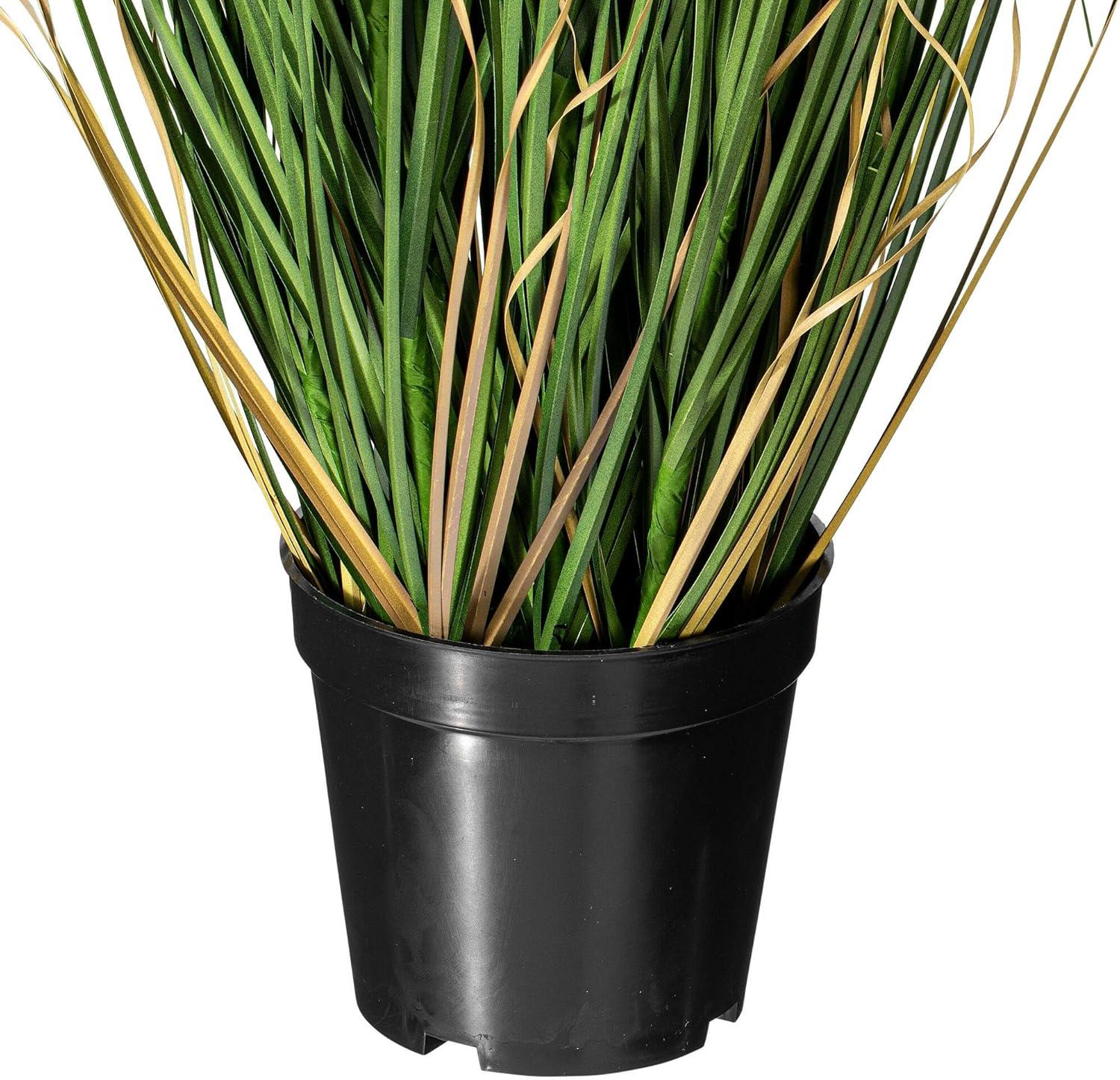 Vickerman Everyday 36" Artificial Potted Green Curled Grass - Lifelike Home Or Office Accent Decor - Premium Indoor Faux Potted Grass - Maintenance Free