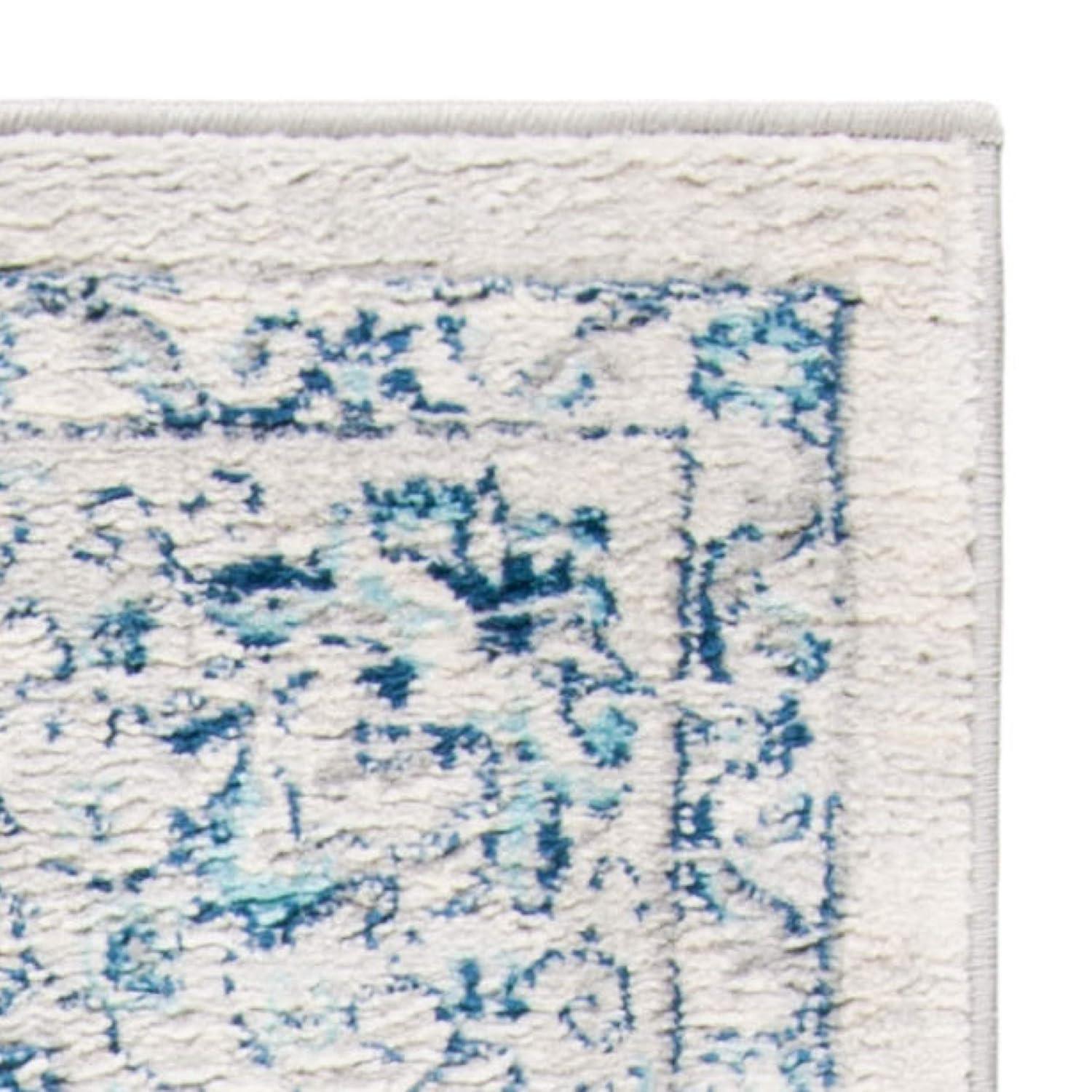 Brentwood BNT854 Power Loomed Indoor Area Rug - Light Grey/Blue - 5'x5' - Safavieh