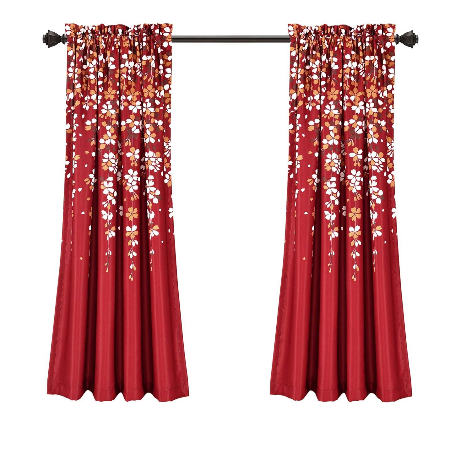 Lush Decor Weeping Flowers Floral Room Darkening Thermal Rod Pocket Curtain Panels (Set of 2)