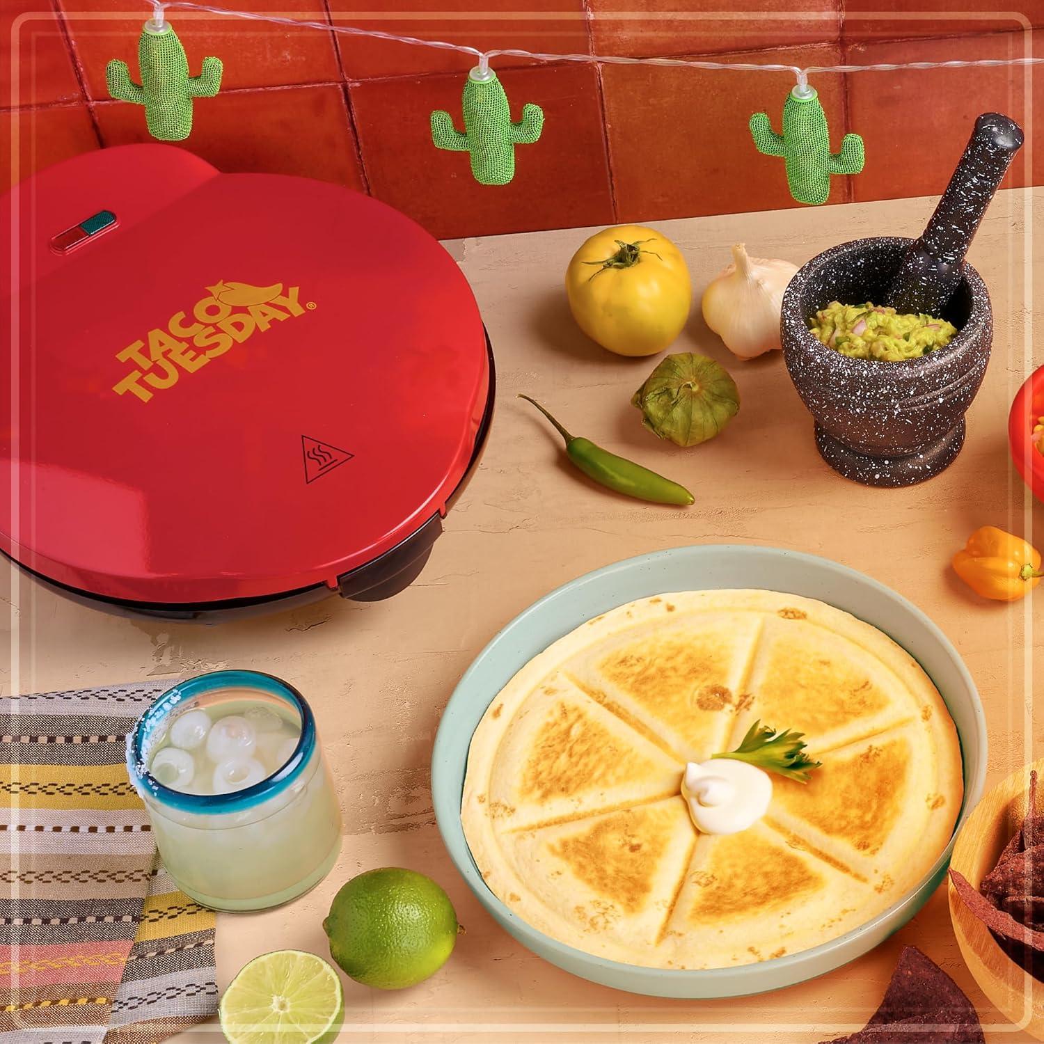 Taco Tuesday TCTEQM10RD 10 In. Electric Quesadilla Maker