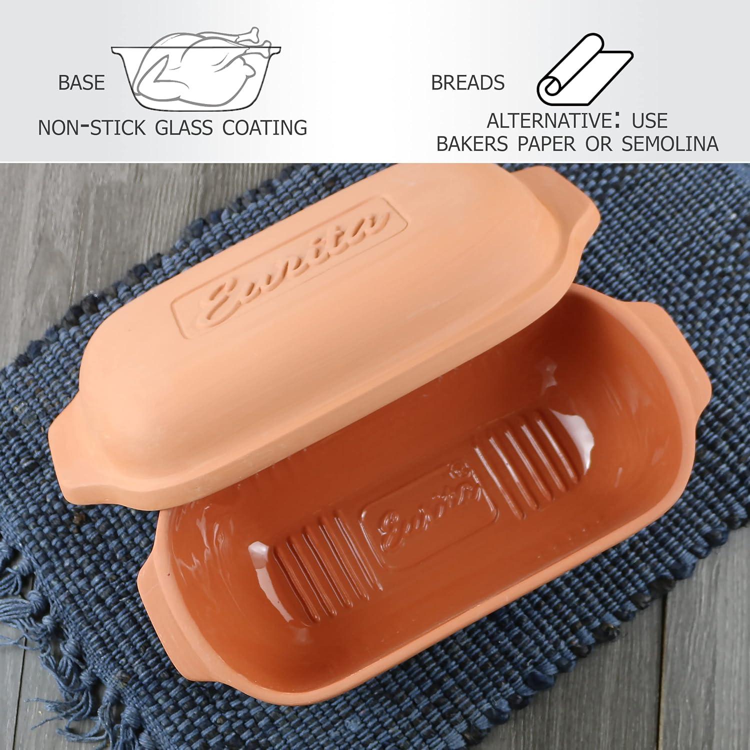 Reston Lloyd 99700 2 qt. Eurita Clay Loaf Pan with Lid