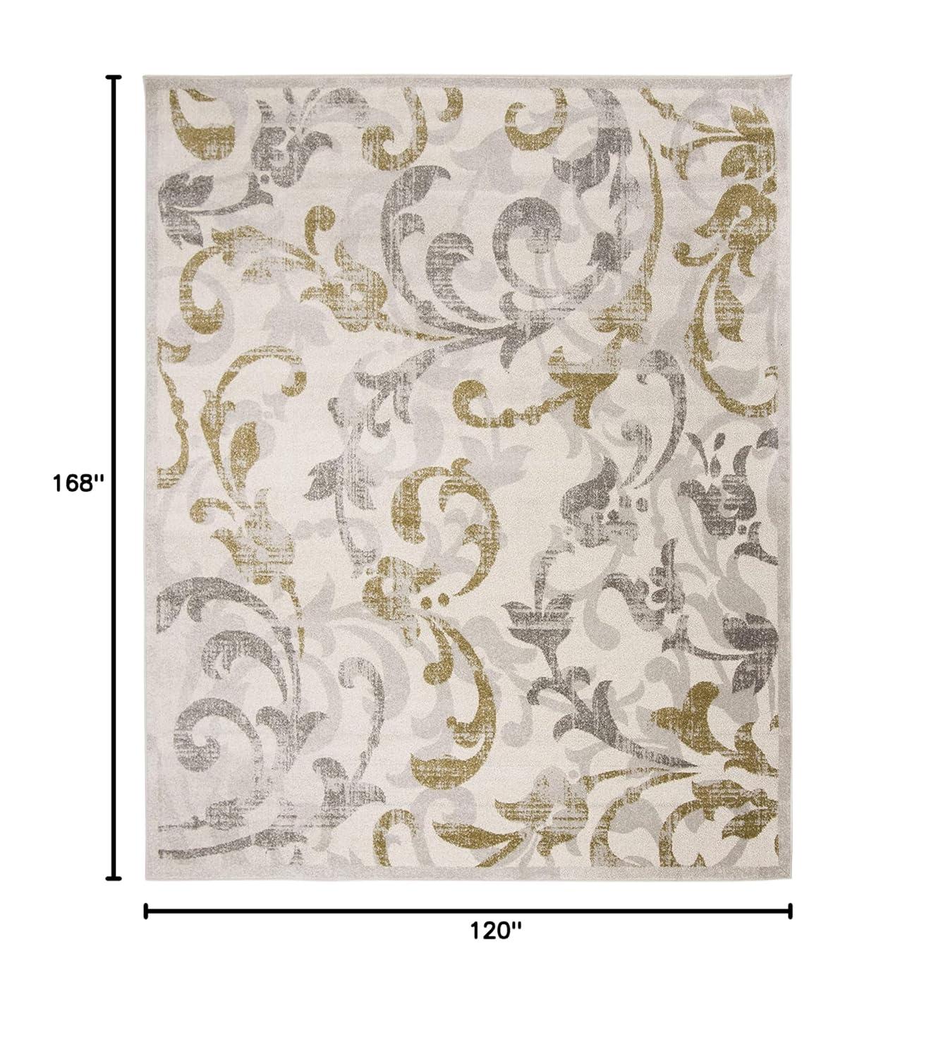 Amherst AMT428 Power Loomed Indoor Area Rug - Ivory/Light Grey - 10'x14' - Safavieh