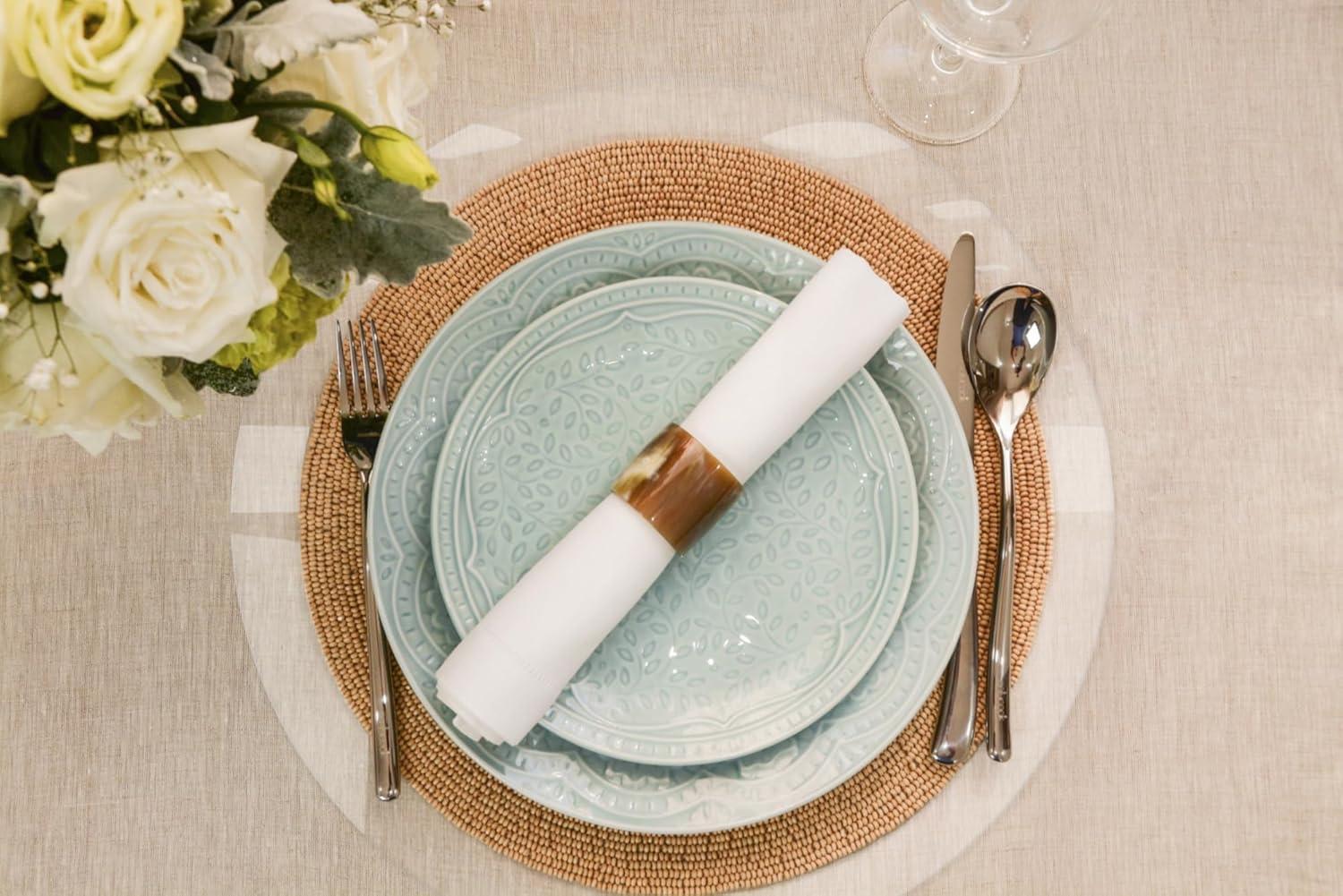 ExactMade - Clear Placemats Set of 2, USA Made, Safe, 15 Inch Round, 2mm Thick Ultra Clear Smooth Vinyl, Placemats Vinyl Wipe Clean, Plastic Place Mats, Flexible Plastic Sheet