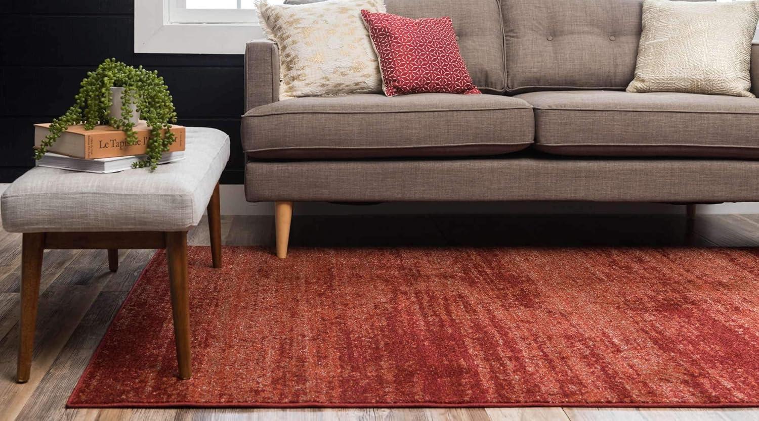 Unique Loom Del Mar Collection Area Rug - Lucille (5' 3" x 8' Rectangle Terracotta/Red)