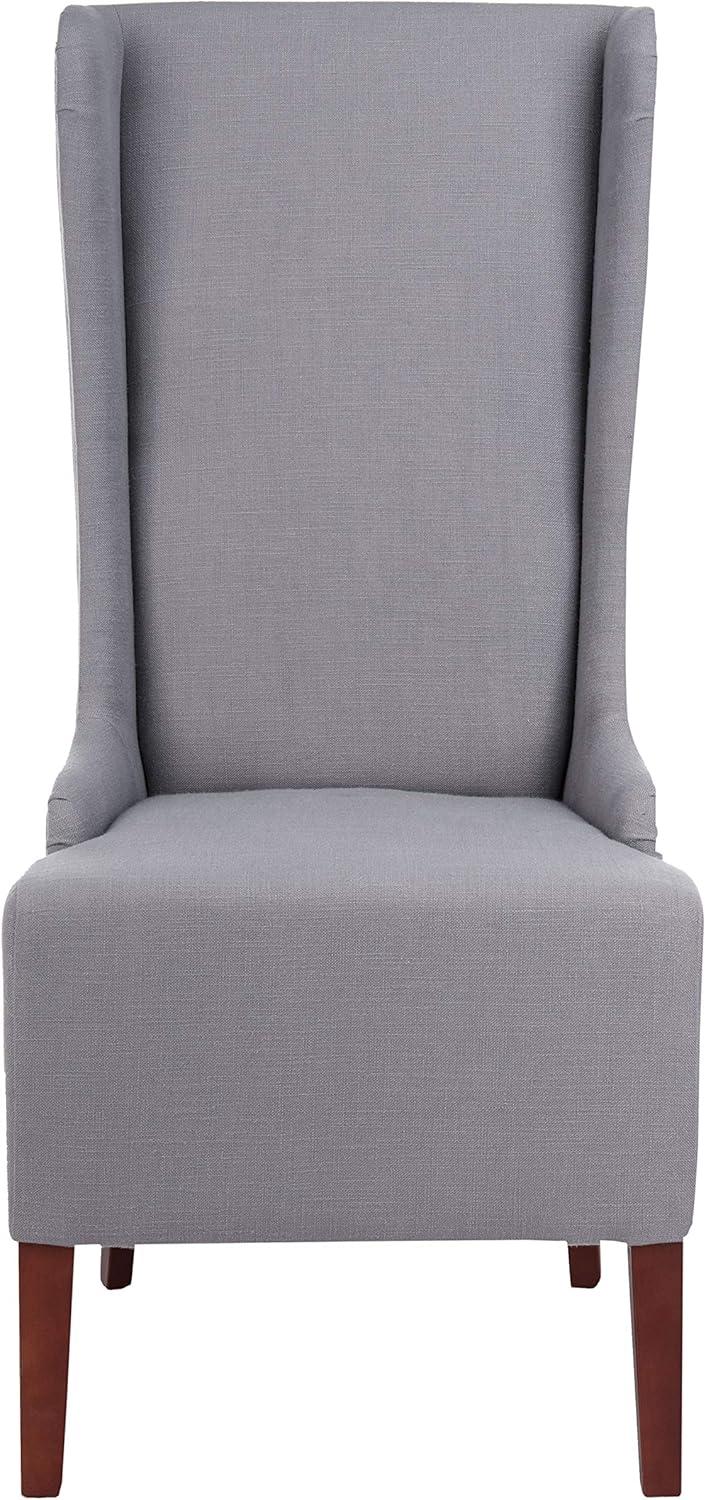 SAFAVIEH Becall Transitional Fabric Solid Dining Parsons Chair, Arctic Grey