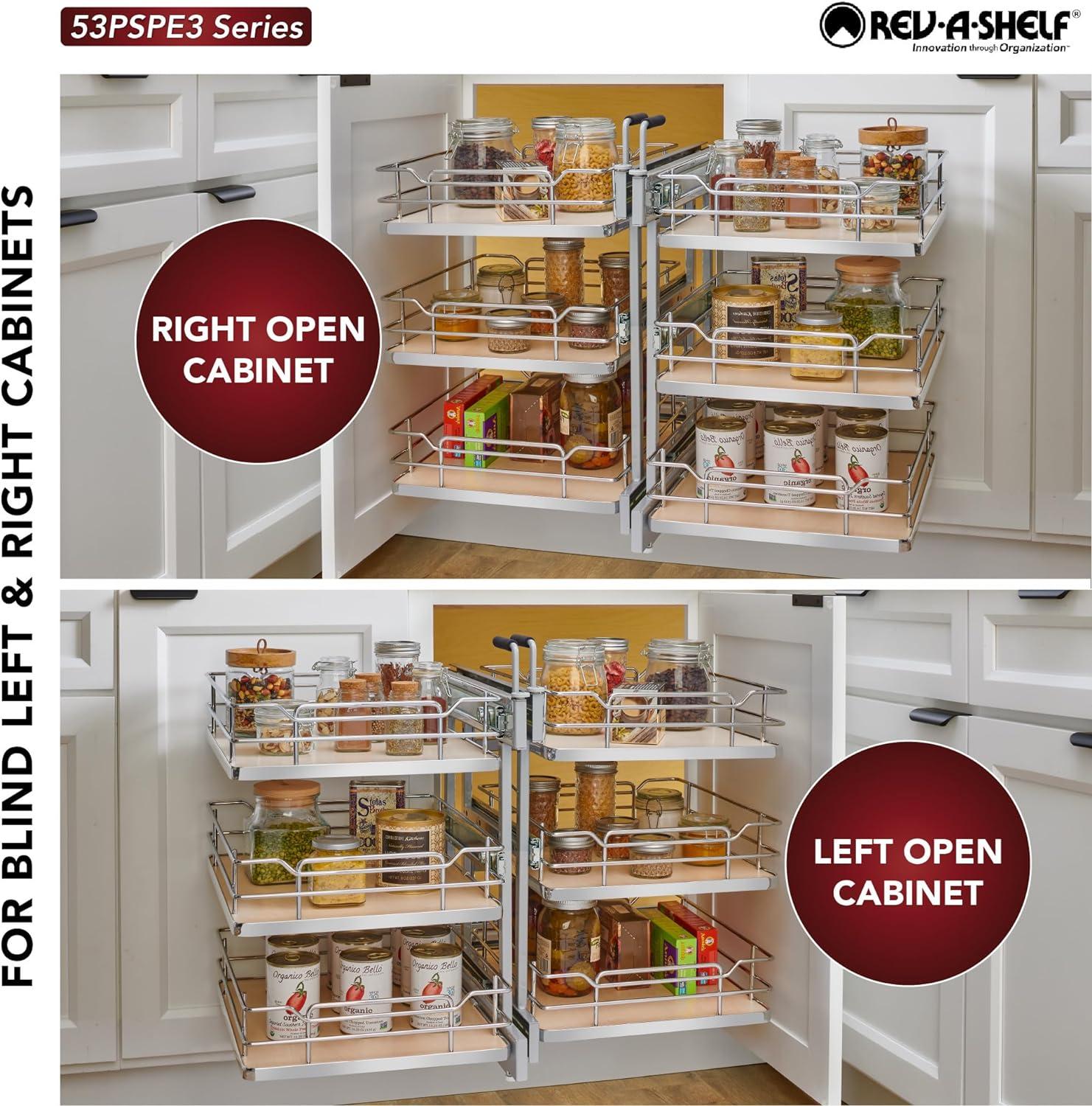 Steel 3-Tier Pullout Organizer for Blind Corner Cabinets