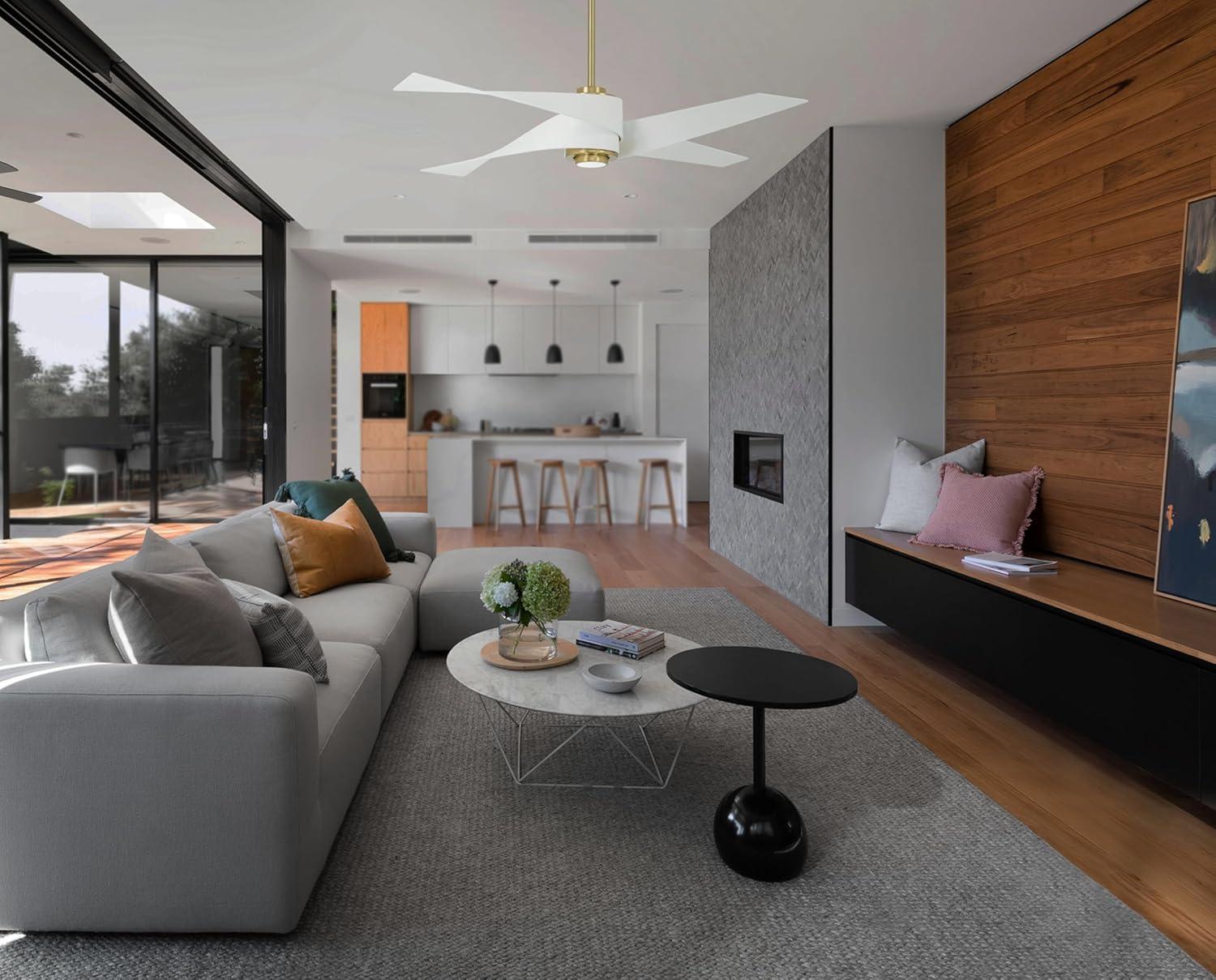 60" 4 - Blade LED Standard Ceiling Fan with Remote Control and Light Kit Included