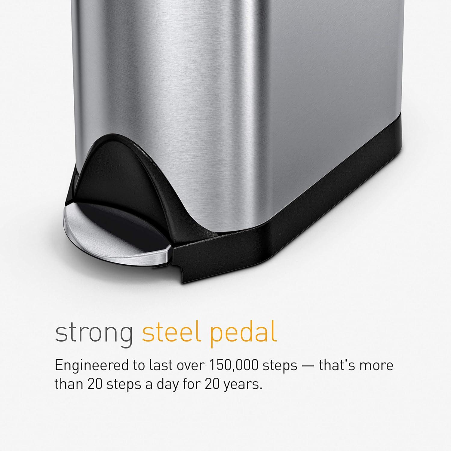 simplehuman ® Brushed Metal Butterfly Trash Can