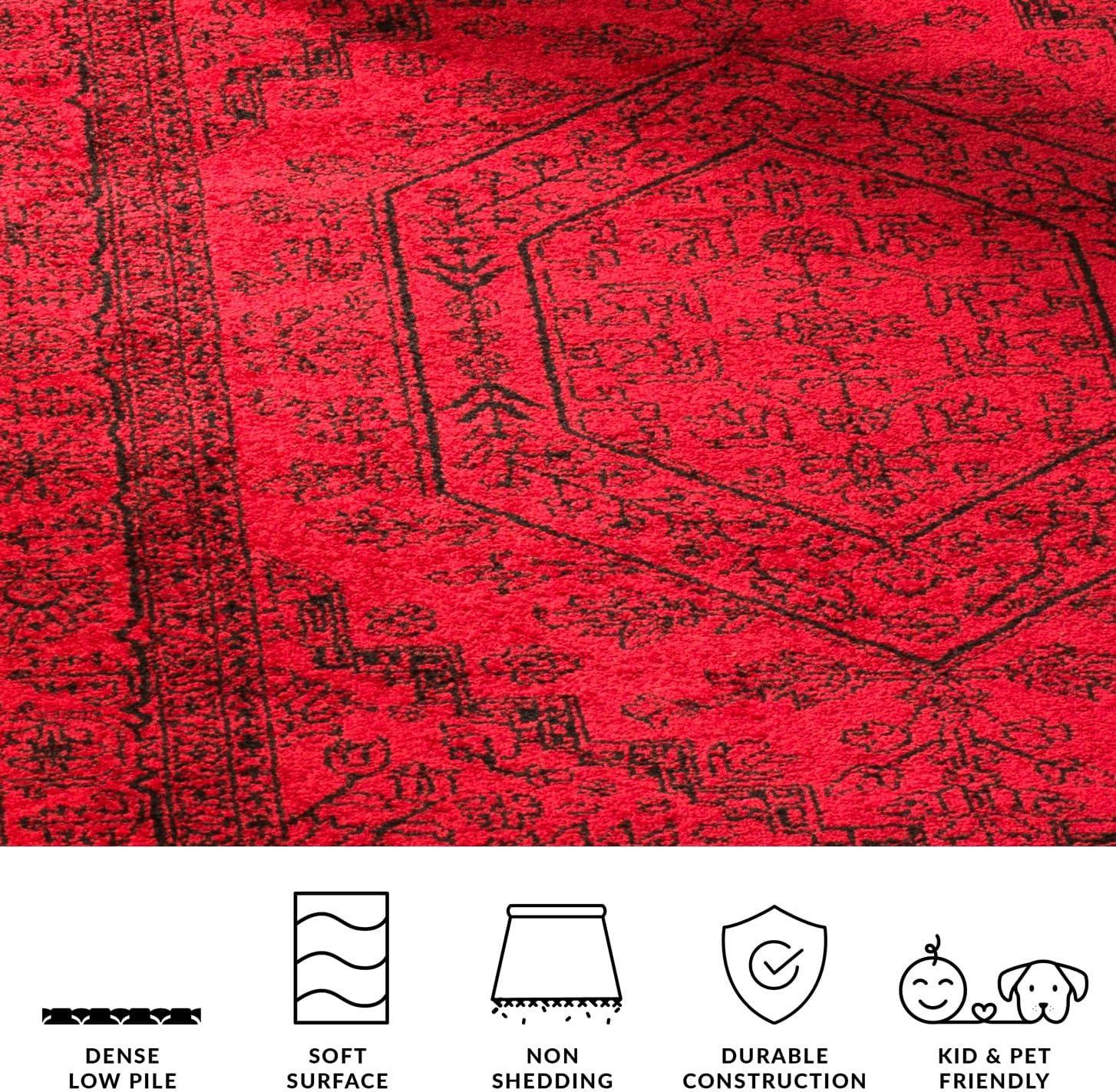 Adirondack ADR108 Power Loomed Area Rug - Red/Black - 8'9"x11'9" - Safavieh.