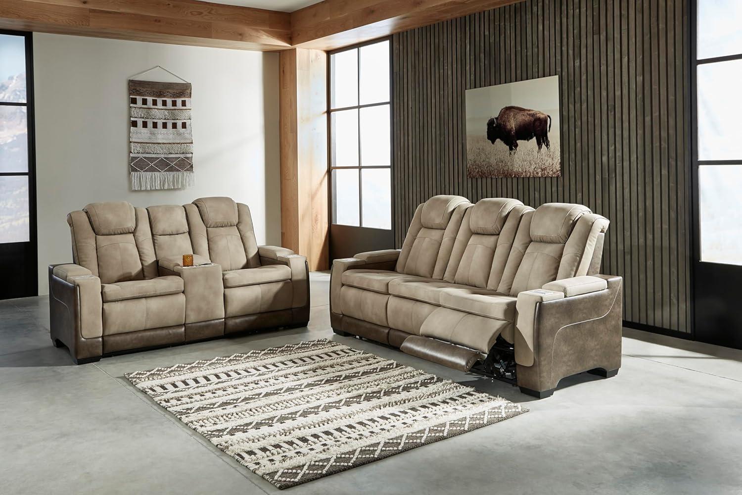 86'' Faux Leather Power Reclining Sofa