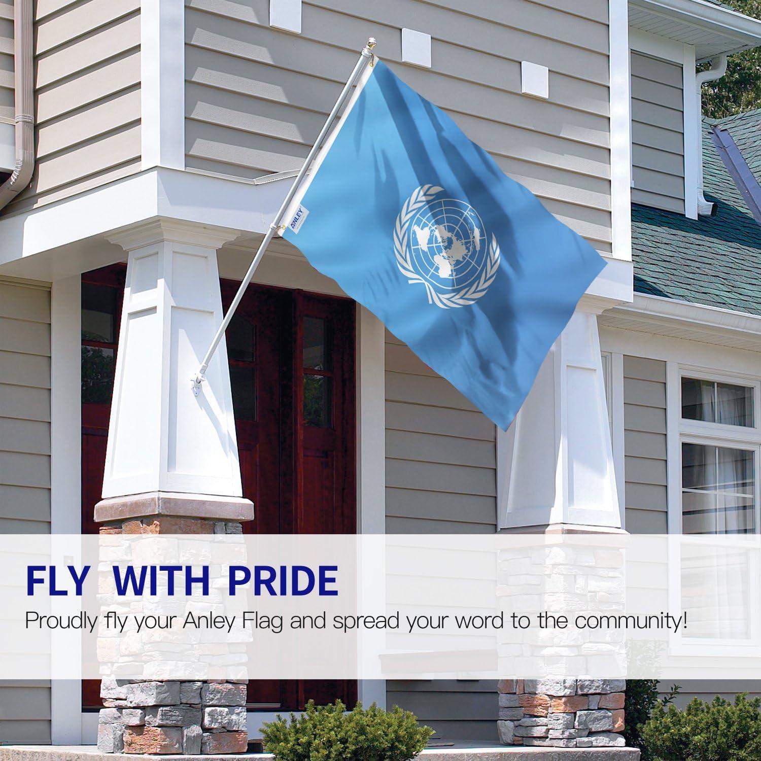 ANLEY 3x5 Foot United Nations Flag - UN International Flags Polyester