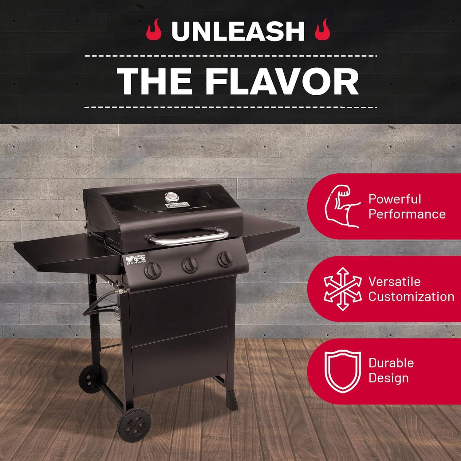 Charbroil American Gourmet 3-Burner Propane Gas Grill Cart