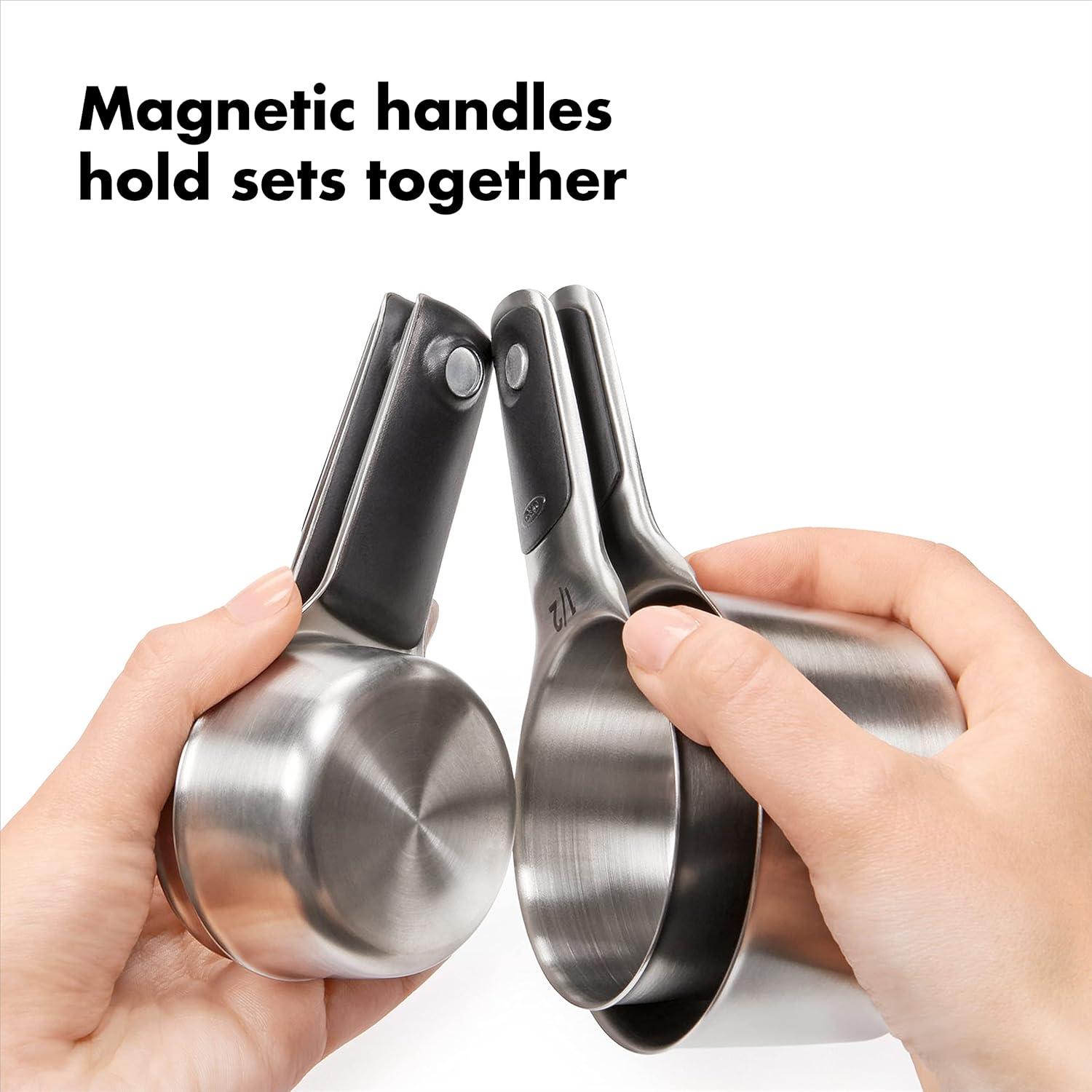 OXO Stainless Steel Magnetic Measuring Cup and Spoon Set