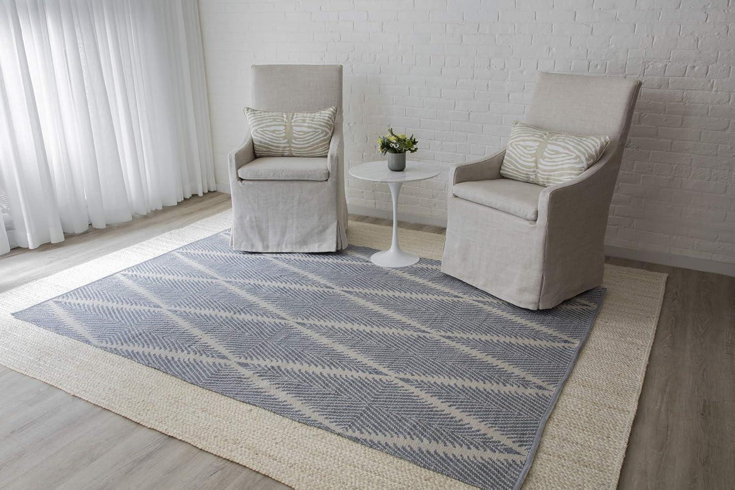 River Geometric Handmade Flatweave Area Rug