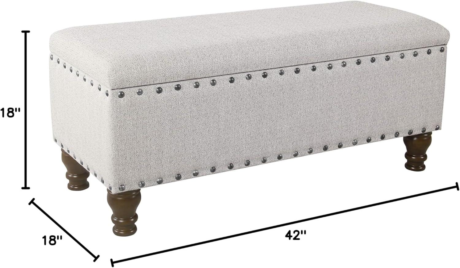 Large Storage Bench with Nailhead Trim - HomePop