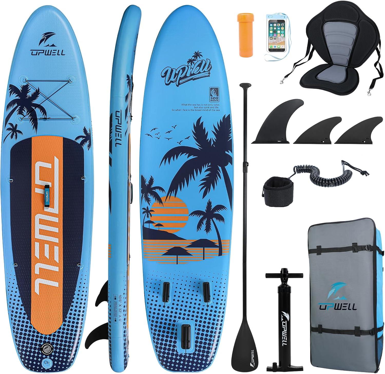 Upwell Blue Inflatable Stand-Up Paddle Board with Accessories