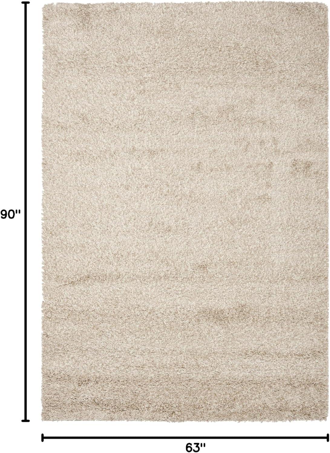 Santa Monica Shag SGN725 Power Loomed Area Rug - Beige - 5'3"x7'6" - Safavieh.