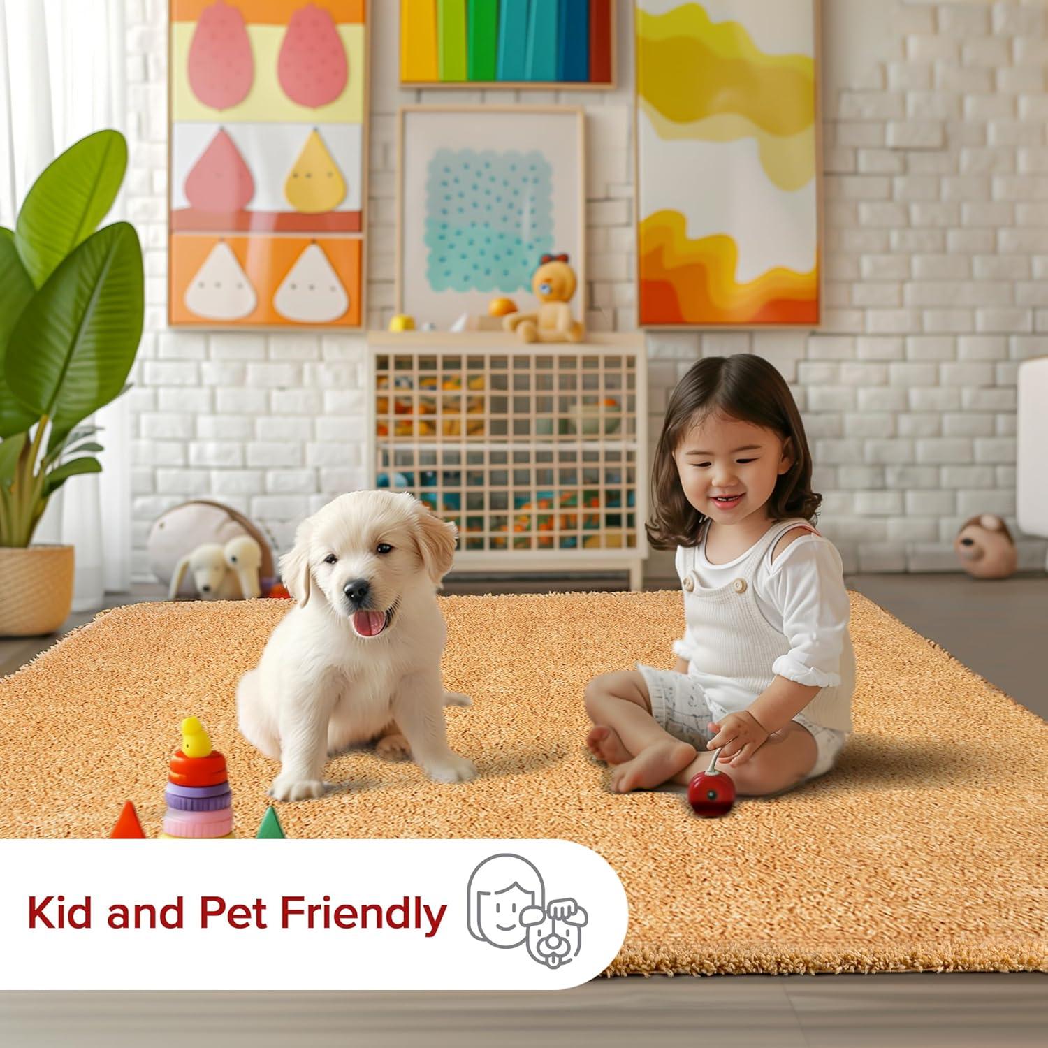 Nuloom Kara Solid 5x8 Shag Indoor Area Rug for Living Room Bedroom Dining Room Nursery, Yellow