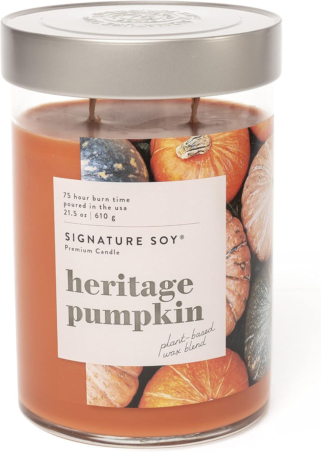 Heritage Pumpkin Scented Soy Jar Candle with Lid