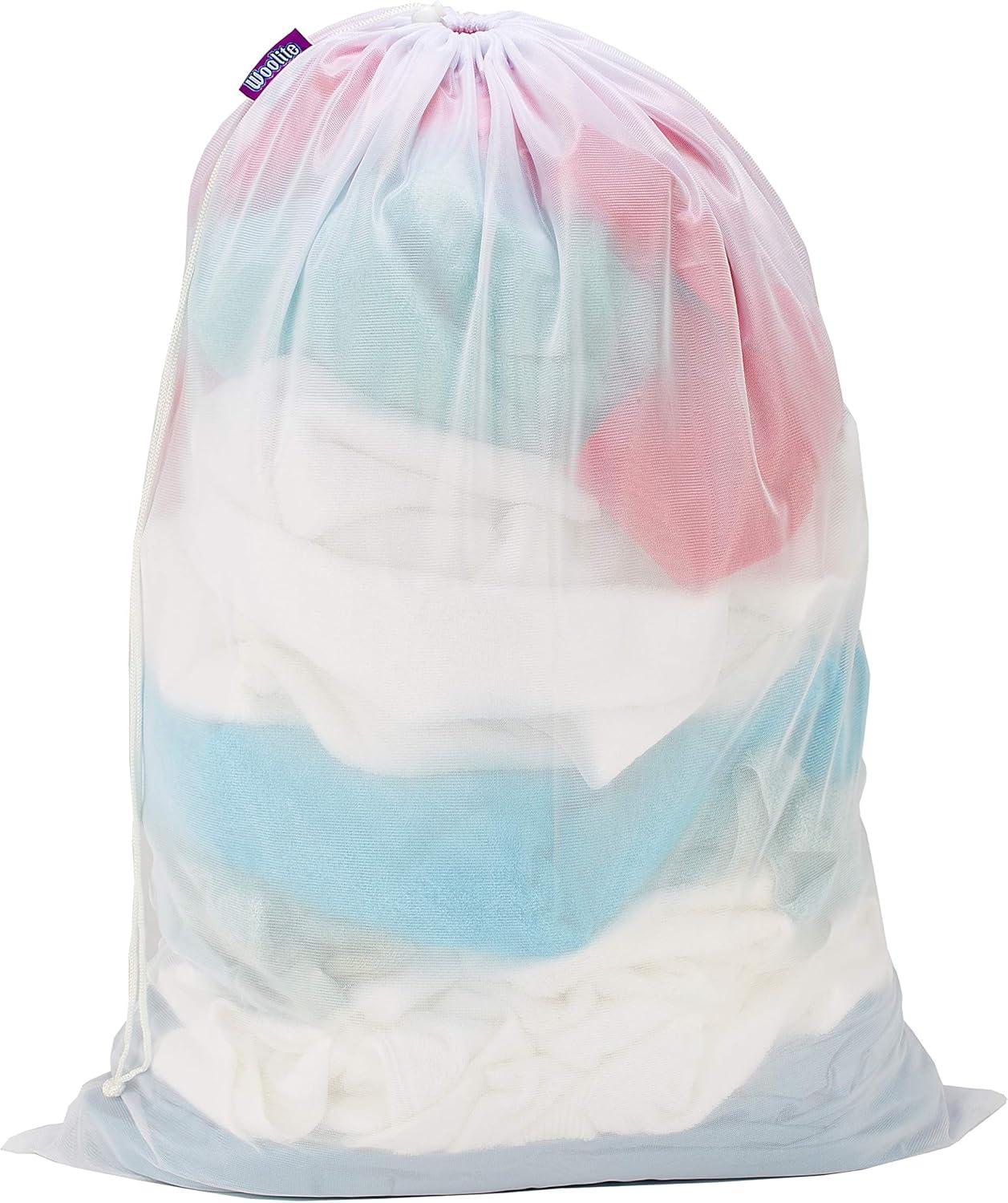 Laundry 360 Sanitized Mesh Laundry Bag, White, 36" x 24" x 7"