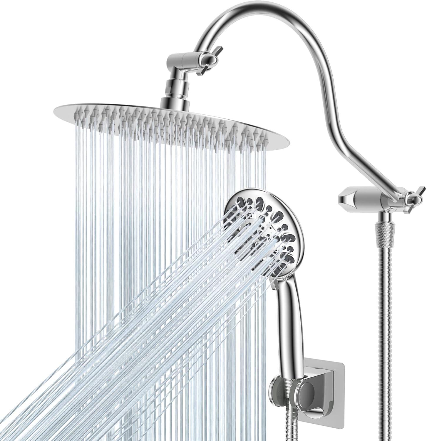 High Pressure Rainfall Shower Head with Handheld Spray Combo,Chrome