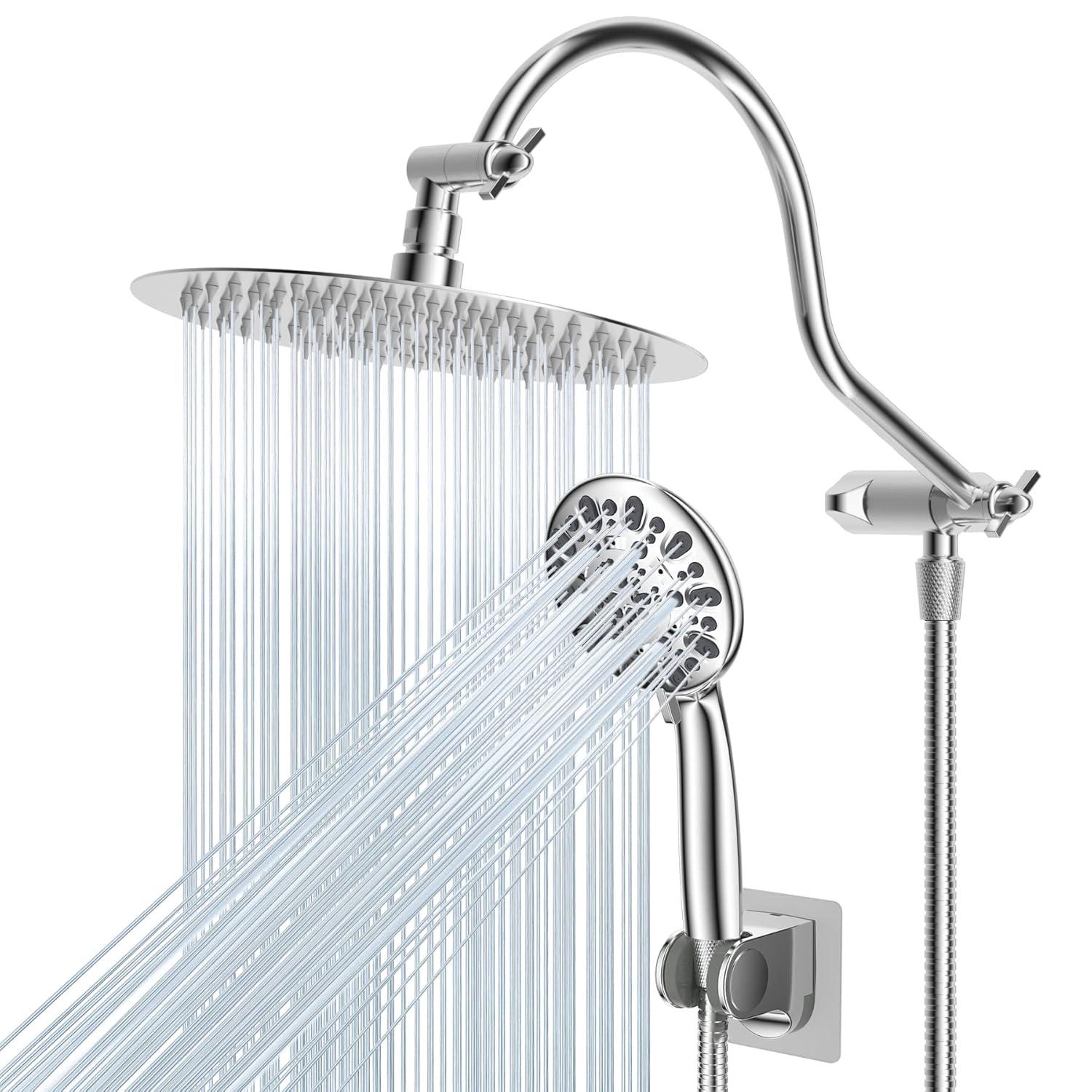 High Pressure Rainfall Shower Head with Handheld Spray Combo