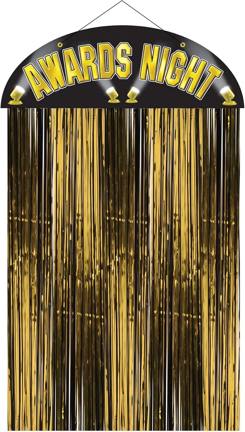 Beistle Awards Night Door Curtain, 4' 6" x 3', (1/Pkg) Multicolored
