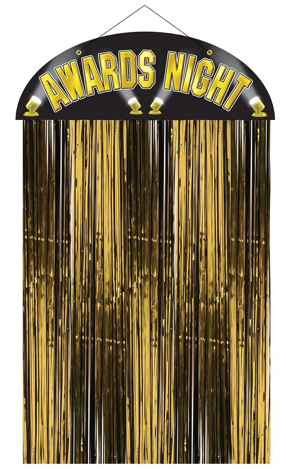 Beistle Awards Night Door Curtain, 4' 6" x 3', (1/Pkg) Multicolored