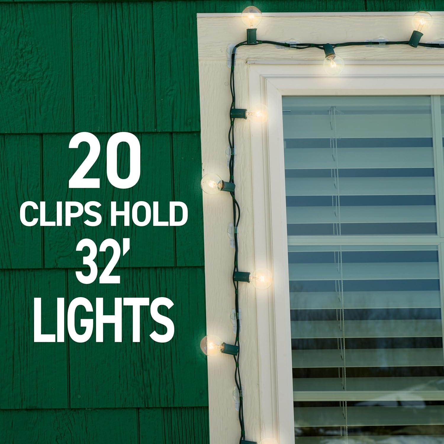 Command Outdoor Light Clips, Clear, 20 Clips, 24 Strips (AW017-20NA) - 1