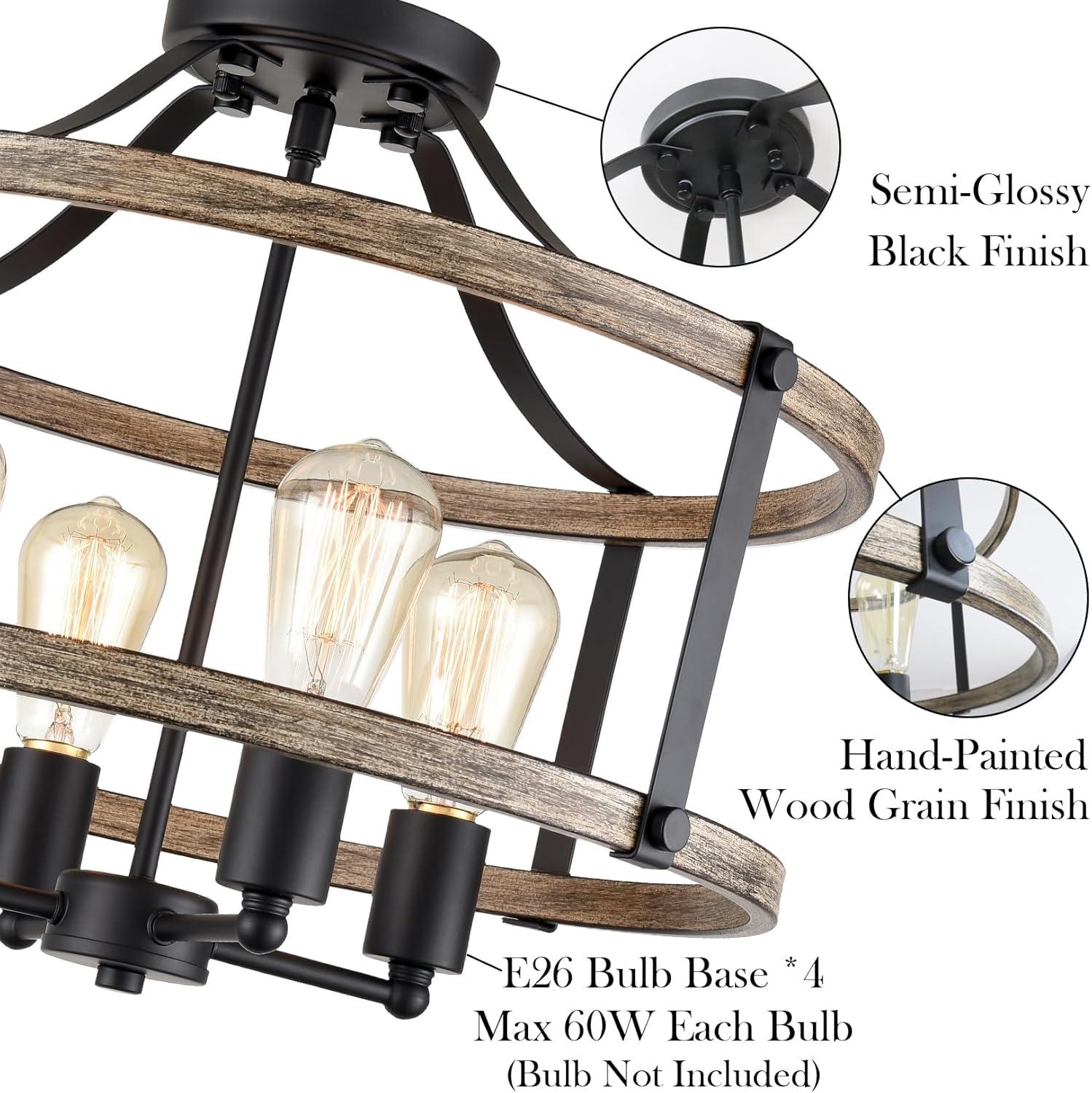 Farmhouse Ceiling Light Fixtures Ceiling Semi Flush Mount Chandelier