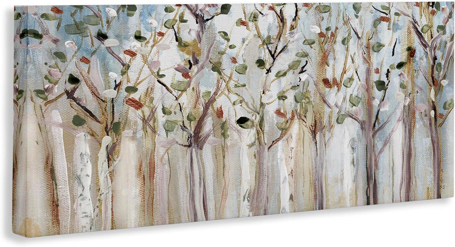 Stupell Birch Tree Forest Fall Twigs Gallery Wrapped Canvas Wall Art, 10 x 24