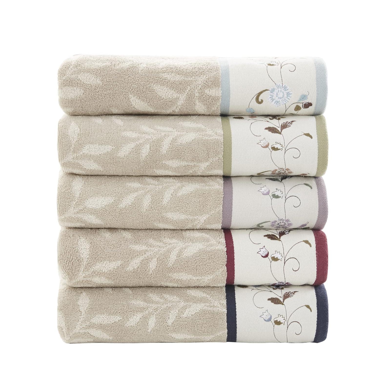 Madison Park Raheem Embroidered Cotton Jacquard Towel Set (Set of 6)