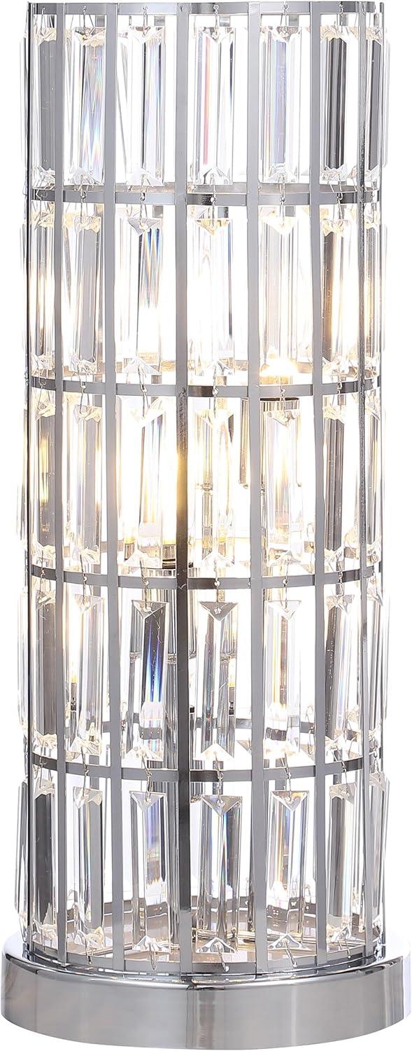 Coaster Wanda 20-inch Crystal Shade Bedside Metal Table Lamp Silver