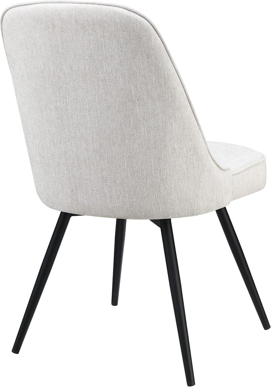 Martel Swivel Chair in Charcoal Herringbone Fabric with Black Legs