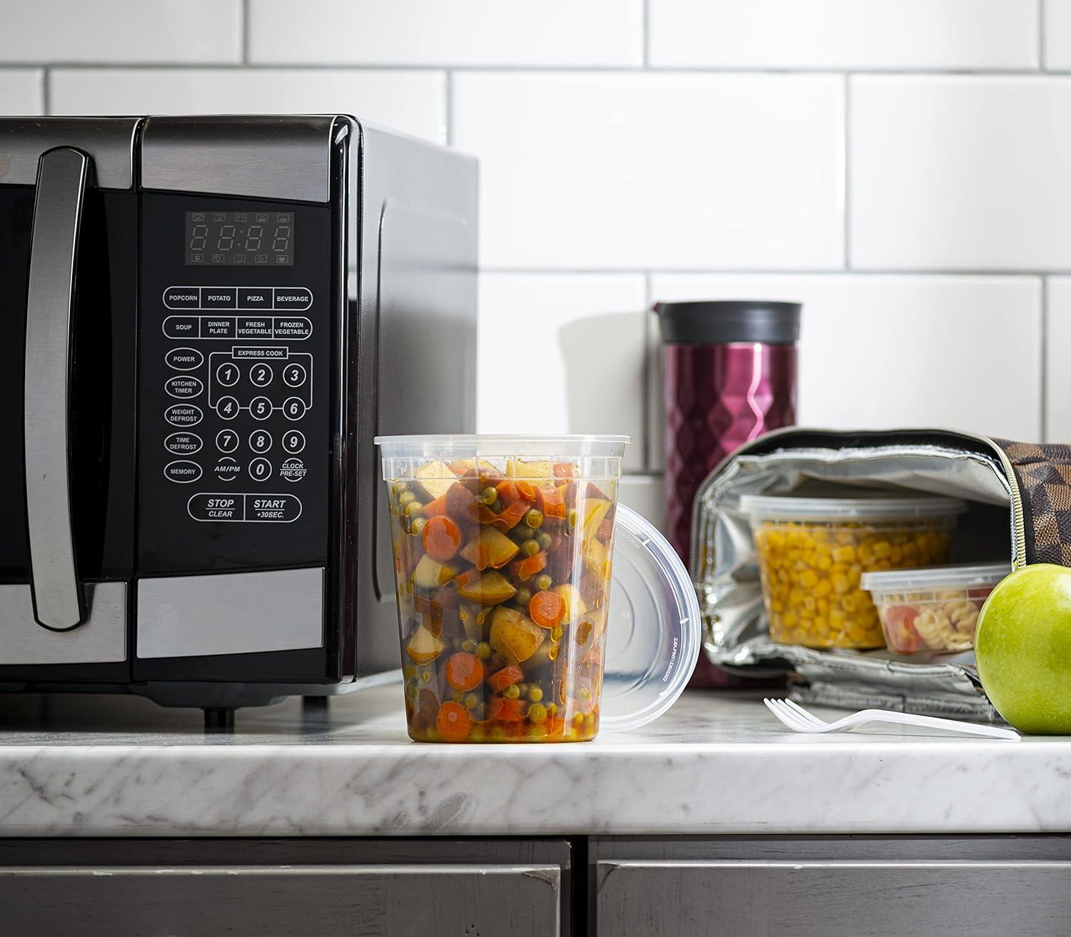 Pantry Value 24 Oz Deli Containers with Lids Food Prep Containers, 24-Pack