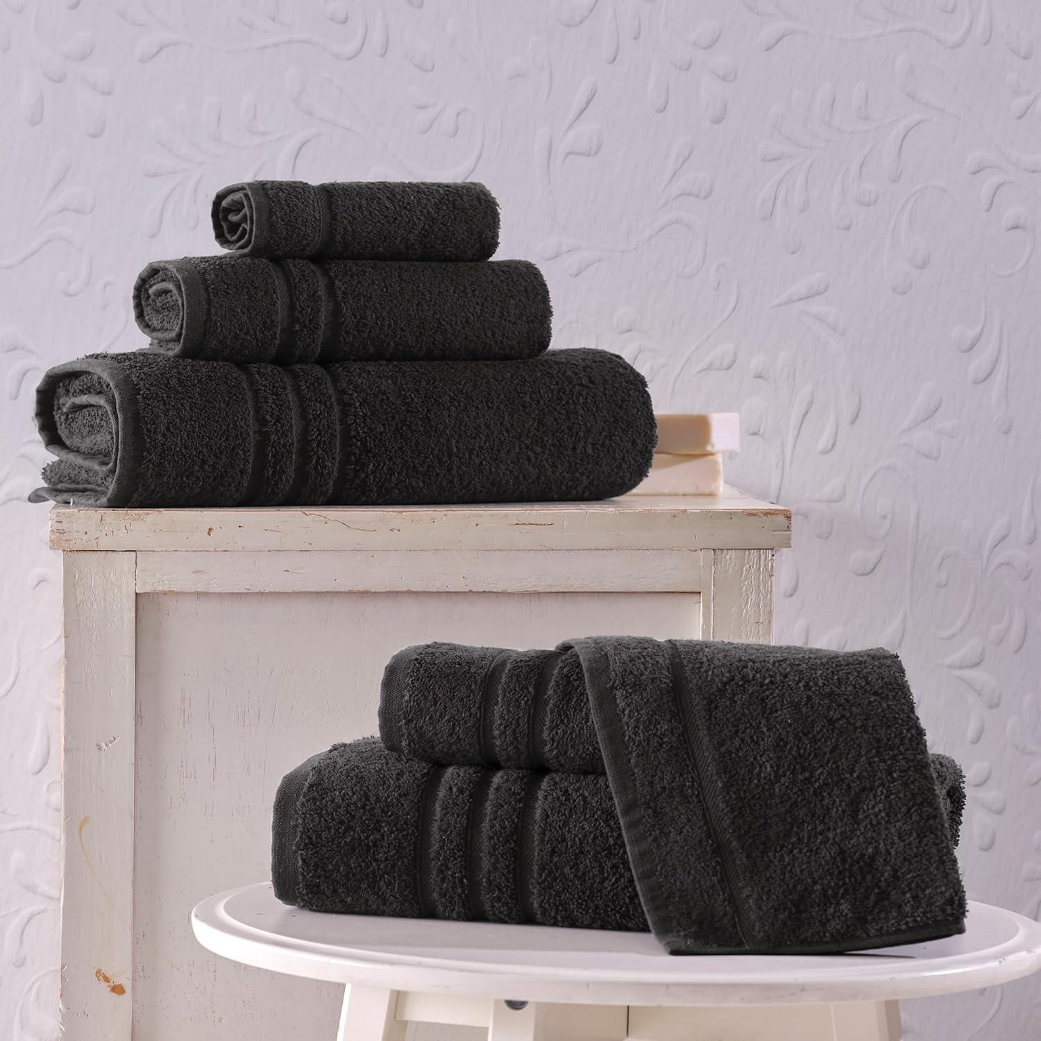 Hawmam Linen Coral 6 Piece Bath Towels Set for Bathroom Original Turkish Cotton Soft, Absorbent 2 Bath Towels, 2 Hand Towels, 2 Washcloths