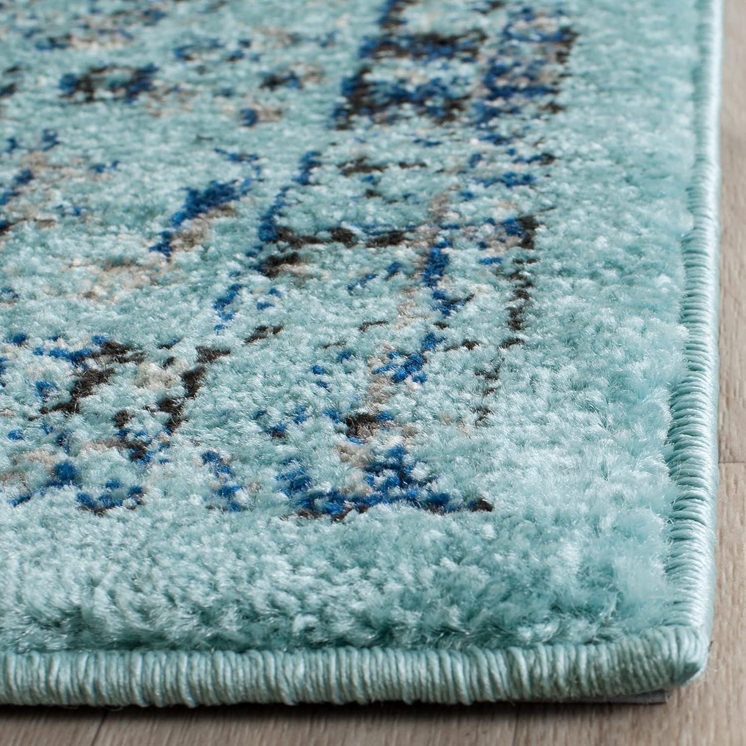 Evoke EVK220 Power Loomed Area Rug - Light Blue/Light Blue - 6'7"x9' - Safavieh.