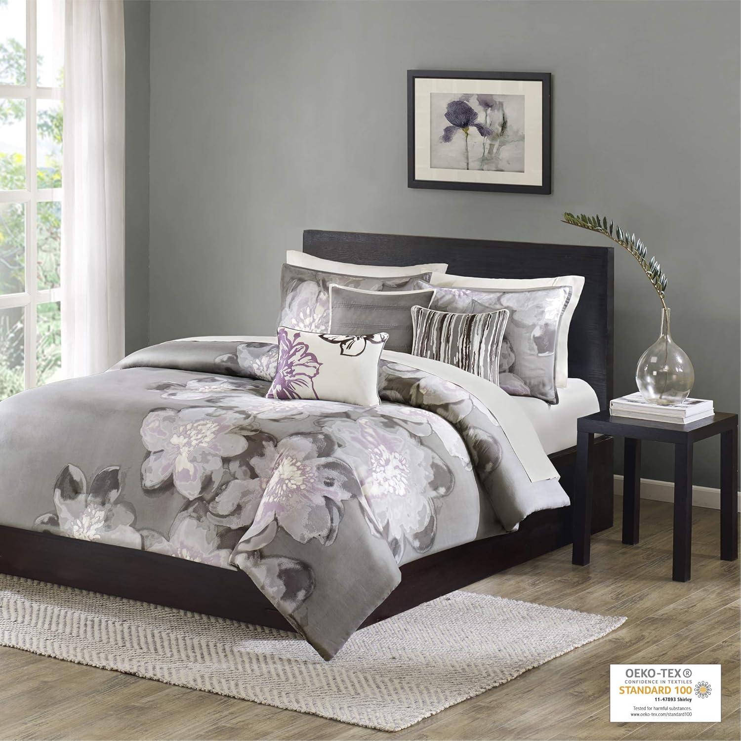 Madison Park Gray Reversible Modern & Contemporary 6 Piece Duvet Cover Set