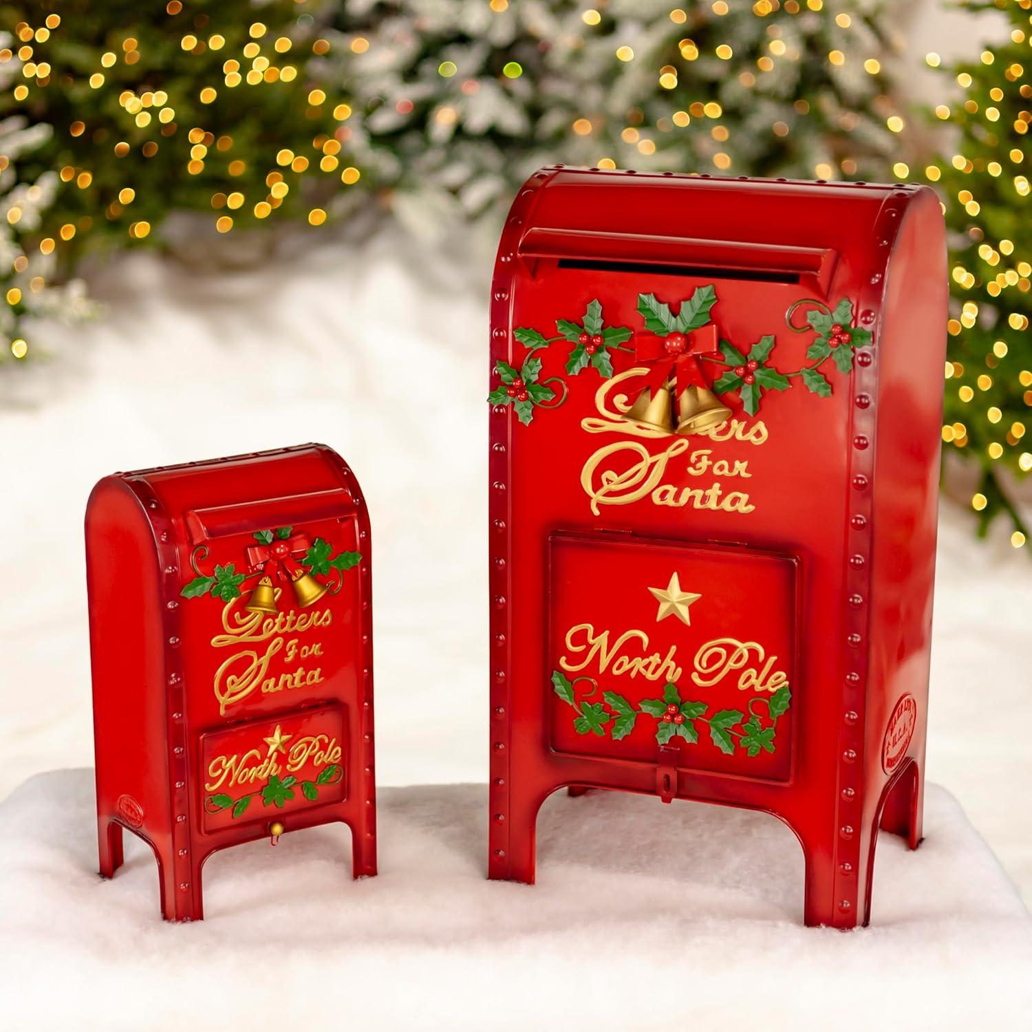 Red Metal Letters for Santa Christmas Mailbox Set
