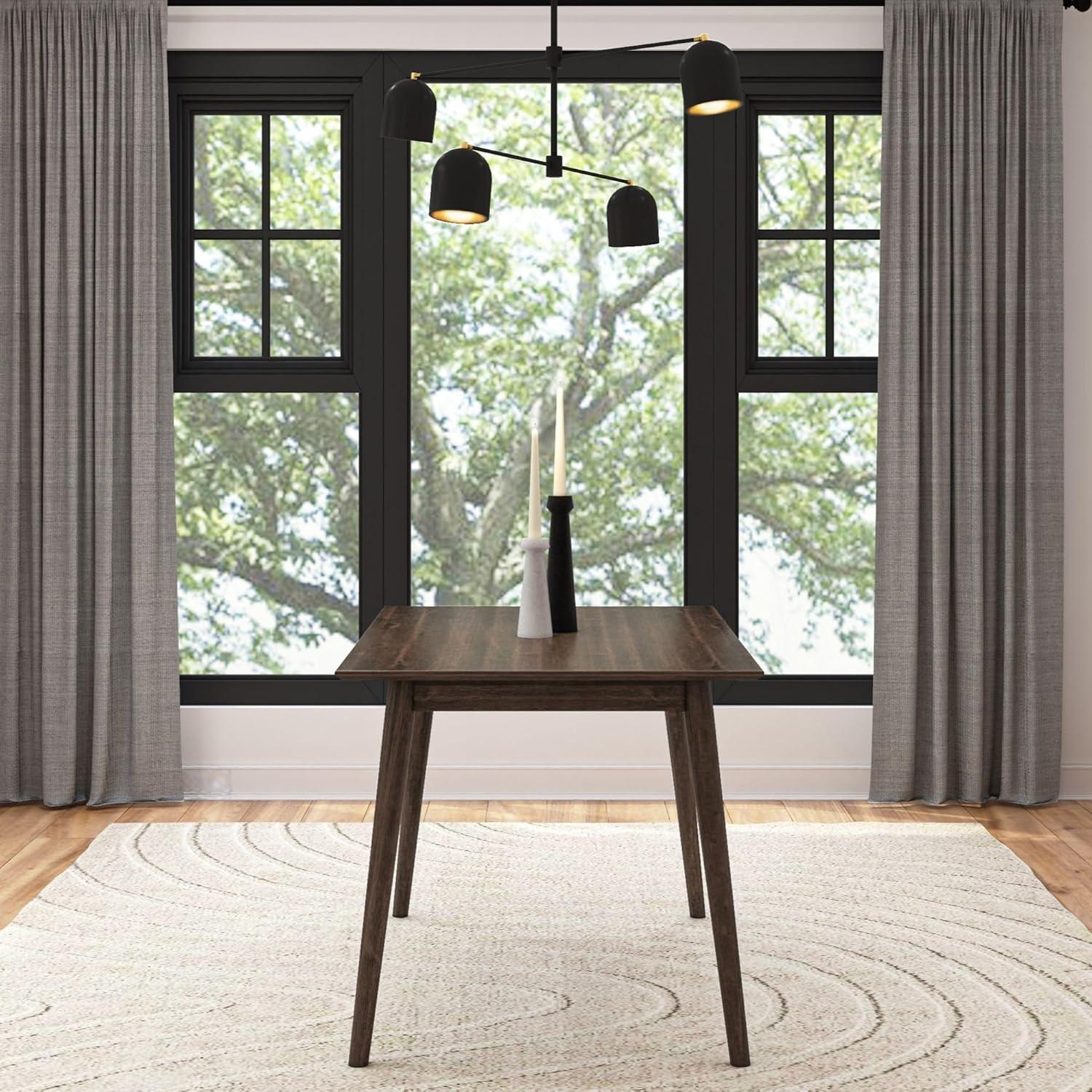 Plank+Beam 48" Mid Century Modern Dining Table, Solid Wood Kitchen & Dining Room Table for 4, Minimalist Table for Dining Room, Walnut