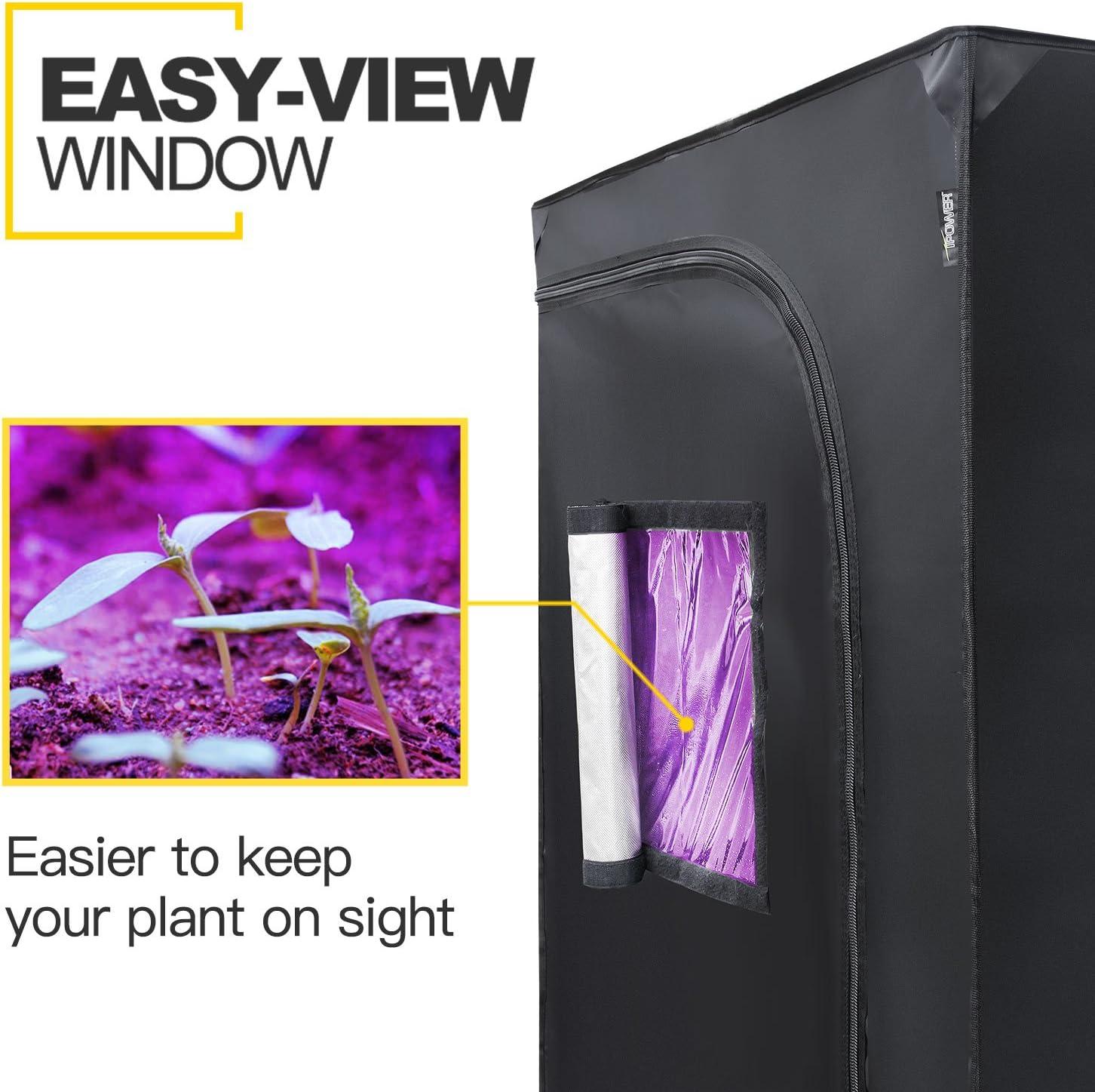 iPower Grow Tent, 36" x 36" x 72" Indoor Grow Tent with Observation Window, Removable Floor Tray and Tool Bag, for Plant Fruit Flower Veg Growing