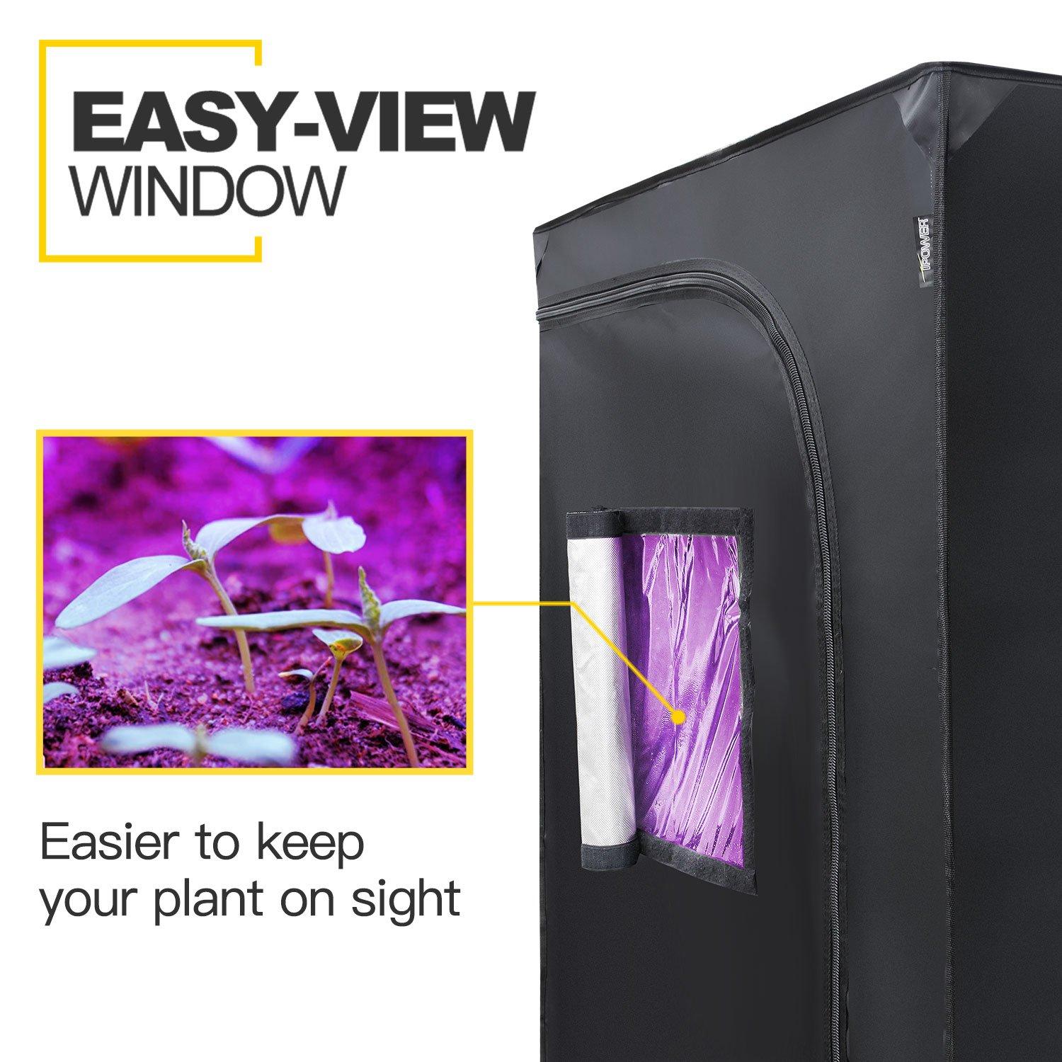 iPower Grow Tent, 36" x 36" x 72" Indoor Grow Tent with Observation Window, Removable Floor Tray and Tool Bag, for Plant Fruit Flower Veg Growing