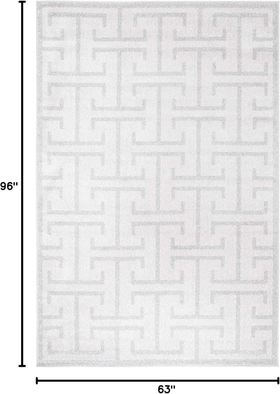 Amherst AMT404 Power Loomed Area Rug - Ivory/Light Grey - 5'3"x8' - Safavieh.