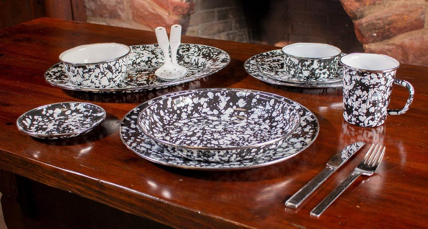 Golden Rabbit Golden Rabbit Swirl Enamelware Serving Bowl