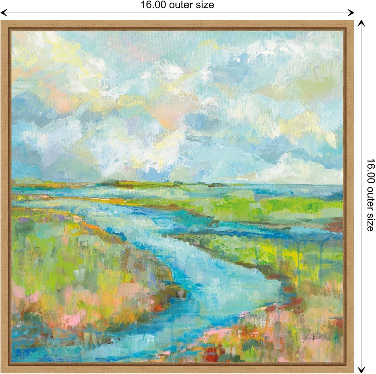 Amanti Art Marsh (Stream) by Jeanette Vertentes Canvas Wall Art Print Framed 16 x 16-in.