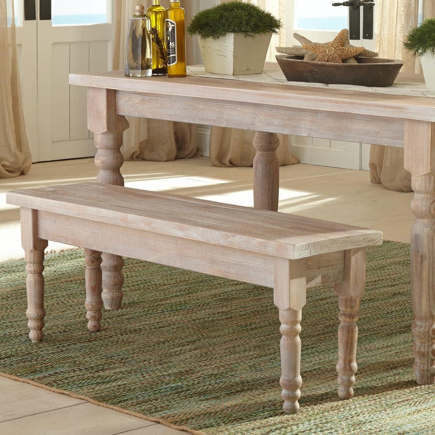 Valerie Driftwood Solid Pine Wood Dining Bench