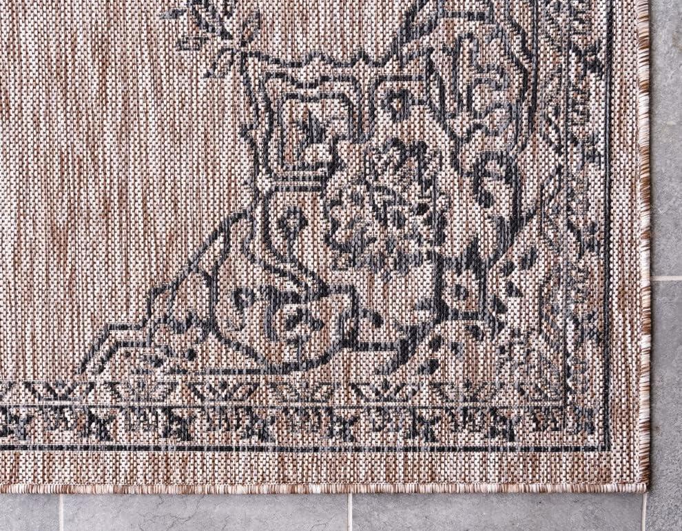 Unique Loom 9' 0 x 12' 2 Rectangle Indoor/Outdoor Traditional Beige Area Rug