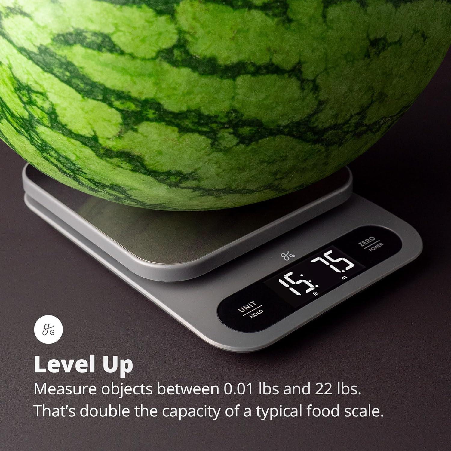 Greater Goods High-Capacity Kitchen Scale with LCD Display & Stainless Steel Finish